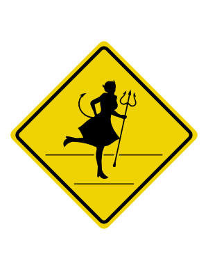Female Devil Crossing Sign