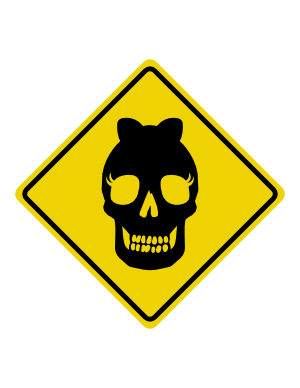 Female Skull Crossing Sign