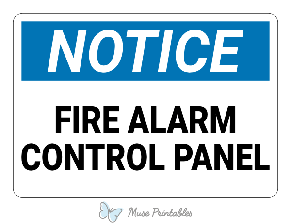 Fire Alarm Control Panel Notice Sign