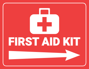 First Aid Kit Right Arrow Sign