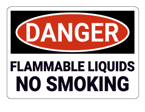 Flammable Liquids No Smoking Danger Sign