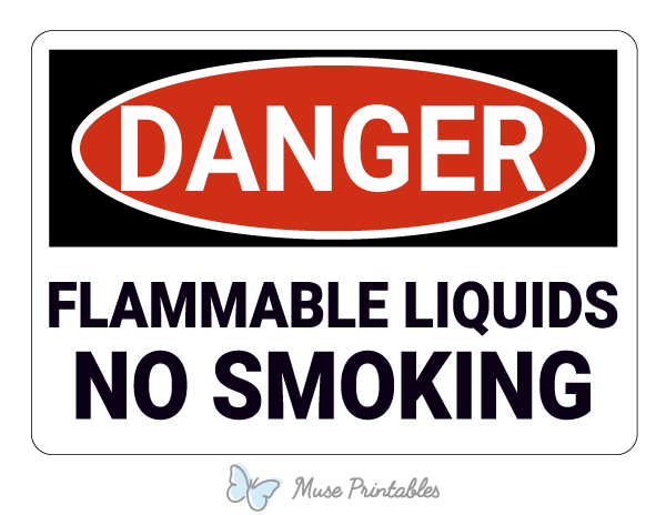 Flammable Liquids No Smoking Danger Sign