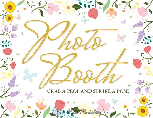 Floral Photo Booth Sign