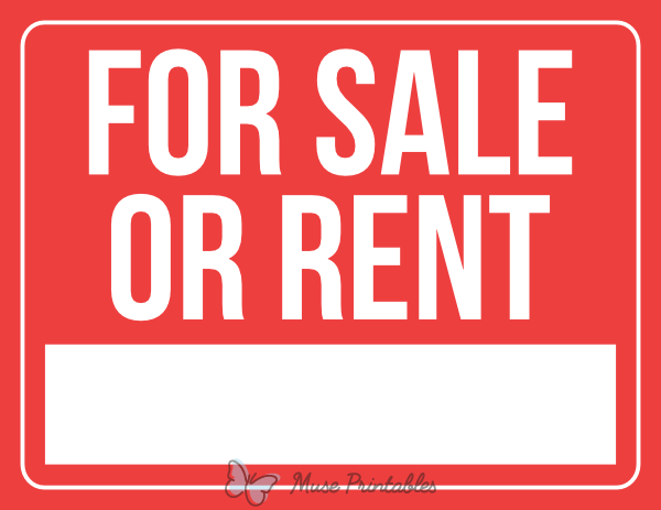 For Sale Or Rent Sign