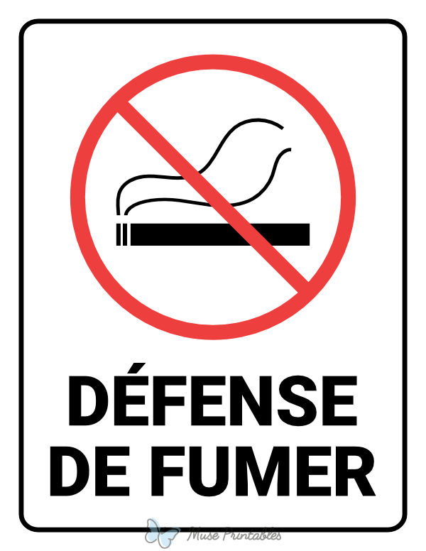 French No Smoking Sign