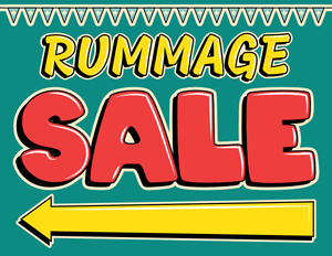 Fun Left Arrow Rummage Sale Sign