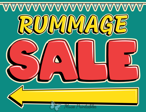 Fun Left Arrow Rummage Sale Sign