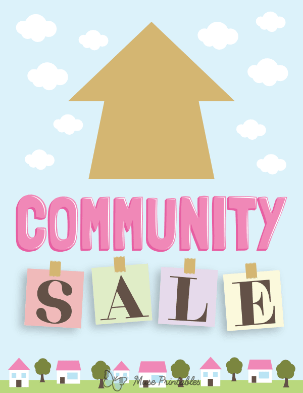 Fun Up Arrow Community Sale Sign
