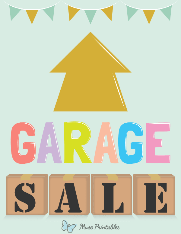 Fun Up Arrow Garage Sale Sign