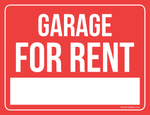 Garage For Rent Sign