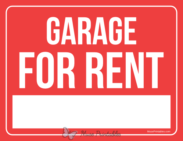 Garage For Rent Sign