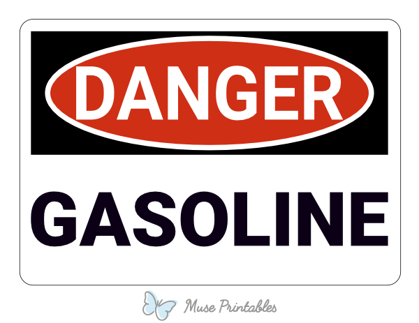Gasoline Danger Sign