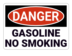 Gasoline No Smoking Danger Sign