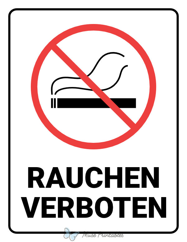 German No Smoking Sign