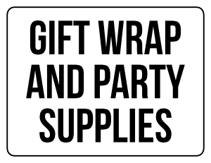 Gift Wrap and Party Supplies Yard Sale Sign