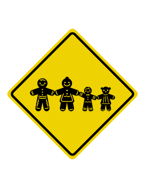 Gingerbread Family Crossing Sign