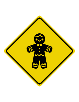 Gingerbread Man Crossing Sign
