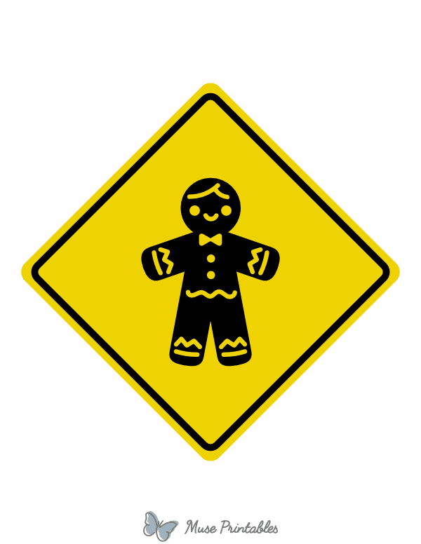 Gingerbread Man Crossing Sign