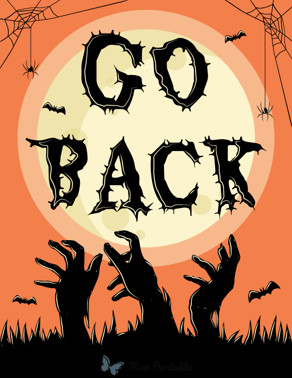 Go Back Halloween Sign