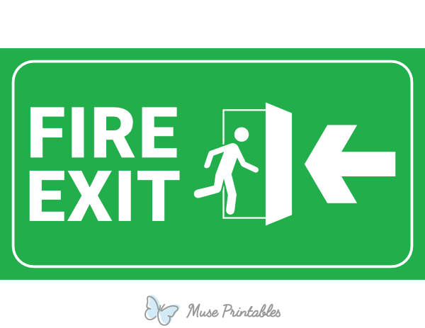 green exit sign
