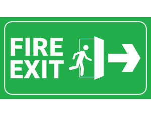 Green Right Arrow Fire Exit Sign