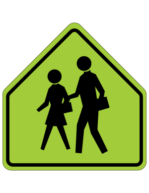 Green School Zone Sign