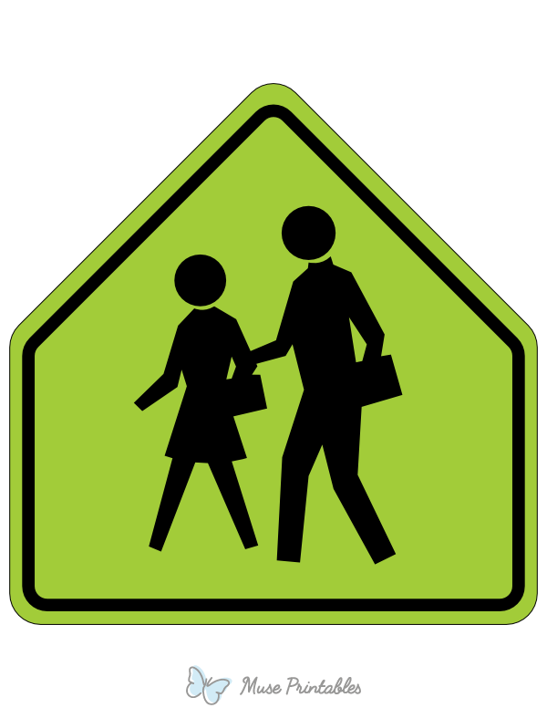 Green School Zone Sign