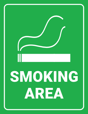 Green Smoking Area Sign