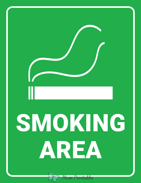 Green Smoking Area Sign