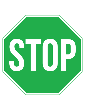 Green Stop Sign