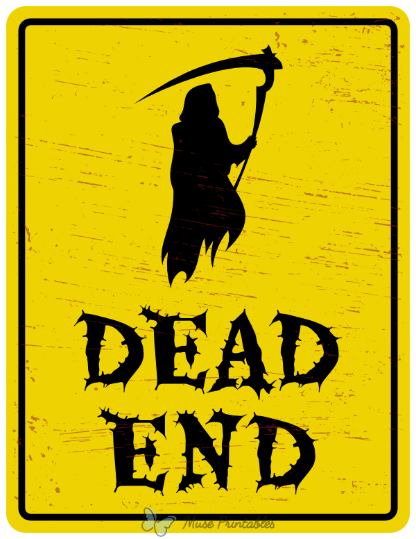 Grim Reaper Dead End Sign