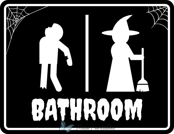 Halloween Bathroom Sign