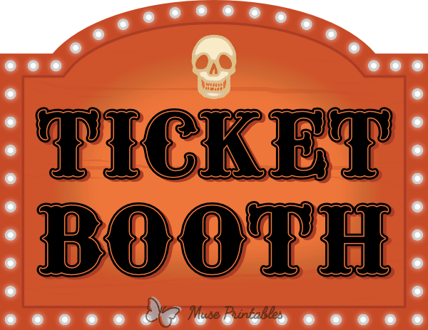 Halloween Ticket Booth Sign