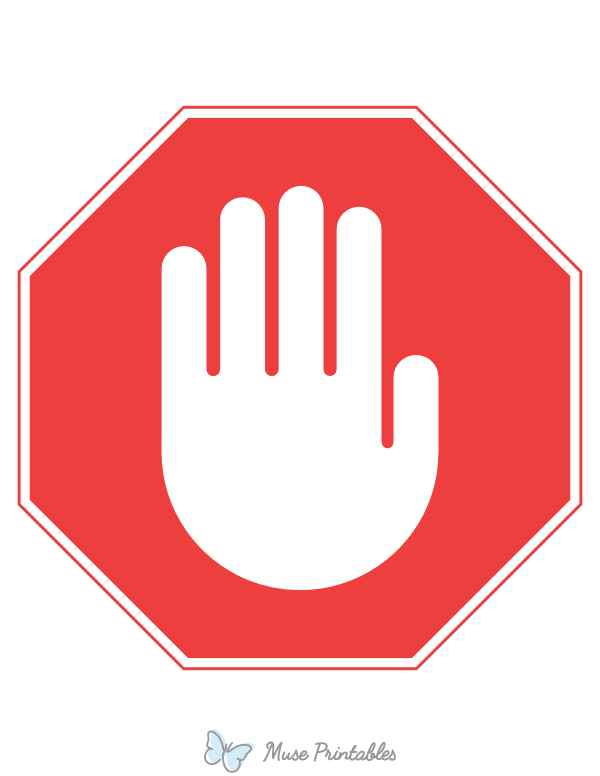 Printable Hand Stop Sign