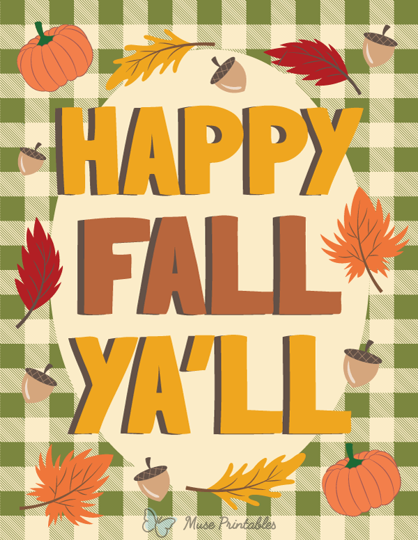Printable Happy Fall Yall Sign