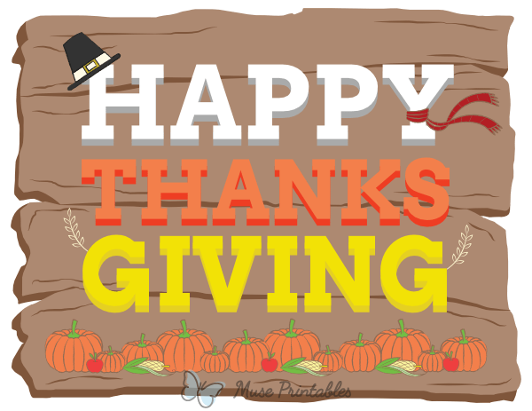 Printable Happy Thanksgiving Sign