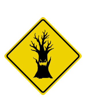 Haunted Tree Crossing Sign