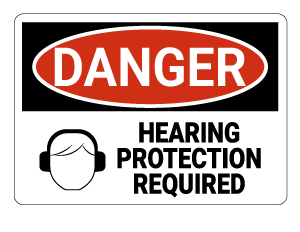 Hearing Protection Required Danger Sign