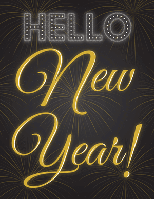 Hello New Year Sign