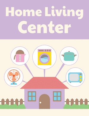 Home Living Classroom Center Sign