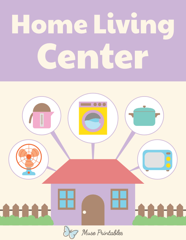 Home Living Classroom Center Sign