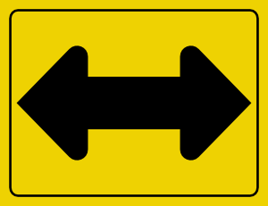 Horizontal Bidirectional Arrow Sign