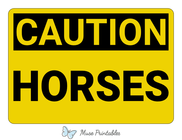 Horses Caution Sign