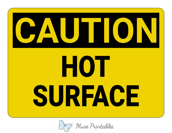 Hot Surface Caution Sign