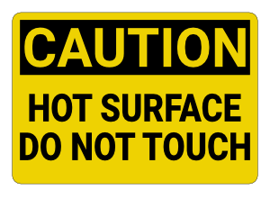 Hot Surface Do Not Touch Caution Sign