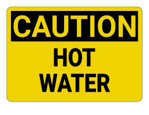 Hot Water Caution Sign