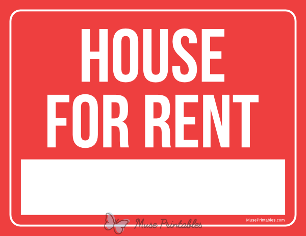 House For Rent Sign