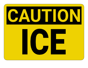 Ice Caution Sign
