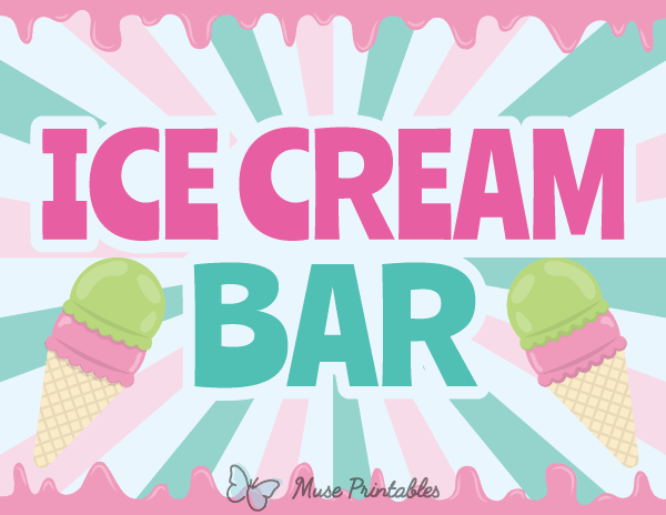 Ice Cream Bar Sign