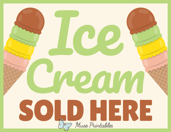 Ice Cream Sold Here Sign